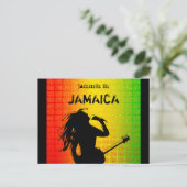 Jammin in Jamaica Reggae Rastaman Rasta Briefkaart (Staand voorkant)