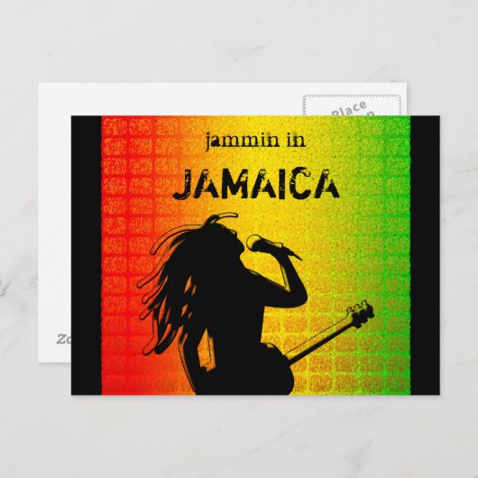 Jammin in Jamaica Reggae Rastaman Rasta Briefkaart (Voorkant / Achterkant)