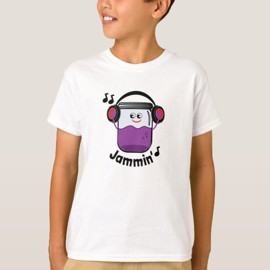 Jammin' Jam Jar met hoofdtelefoon T-shirt (Voorkant)