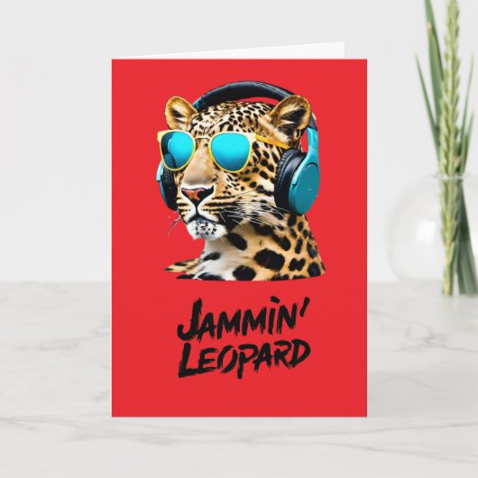 Jammin' Leopard Kaart (Voorkant)