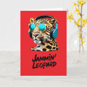 Jammin' Leopard Kaart (Gele Bloem)