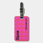 Jammin' roze en rode Giraffe spots Bagagelabel (Voorkant verticaal)