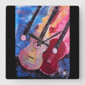 Jamming be Goode Schilderij van Alfred Fox Vierkante Klok (Voorkant)