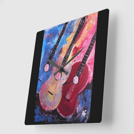 Jamming be Goode Schilderij van Alfred Fox Vierkante Klok (Hoek)