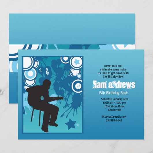 Jamming Invitation Kaart (Voorkant / Achterkant)