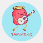 Jamming Pun Ronde Sticker (Voorkant)