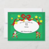 Jamming Santa en Elf Invitation Kaart (Voorkant)