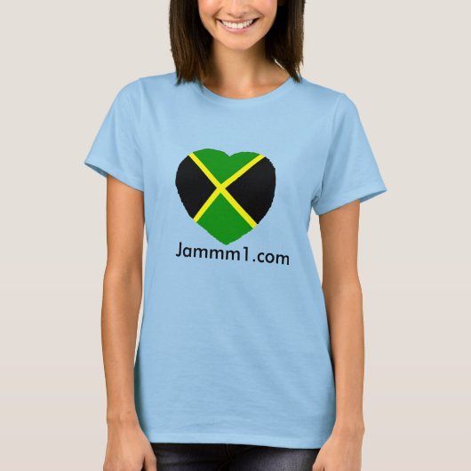 Jammm1 dames ringer t-shirt, ik hou van Jamaica T-shirt (Voorkant)