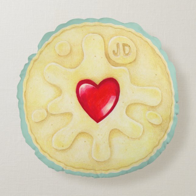 Jammy Dodger Biscuit Round Cushion Rond Kussen (Voorkant)