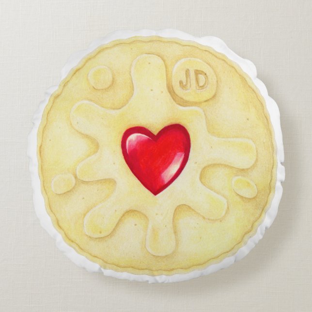 Jammy Dodger Biscuit Round Cushion Rond Kussen (Voorkant)