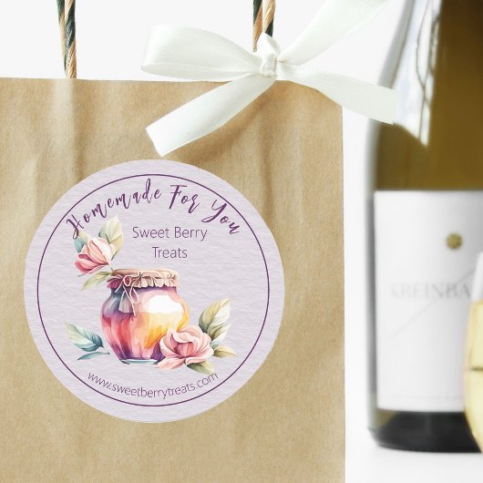 jampot "zelfgemaakt voor u" bedrijf ronde sticker