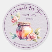 jampot "zelfgemaakt voor u" bedrijf ronde sticker (Voorkant)