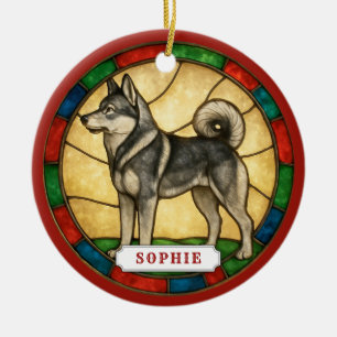 Jamthund Zweedse Elandhond Keramische Cirkel Ornam Keramisch Ornament