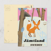 Jämtland Zweden poster van oud reizen Briefkaart (Voorkant / Achterkant)
