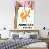 Jämtland Zweden poster van oud reizen Canvas Afdruk (Insitu (Slaapkamer))