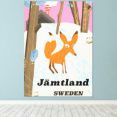 Jämtland Zweden poster van oud reizen Canvas Afdruk (Insitu (Houten vloer))