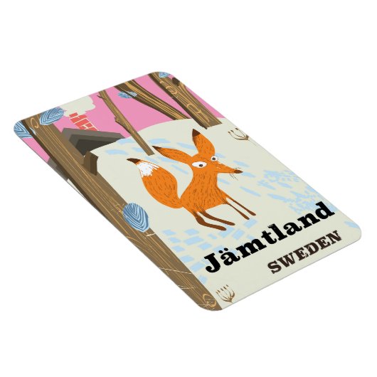 Jämtland Zweden poster van oud reizen Magneet (Rechterzijde)