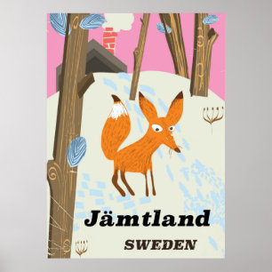 Jämtland Zweden vintage reisposter Poster