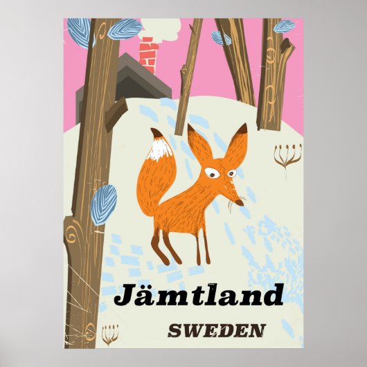 Jämtland Zweden vintage reisposter Poster (Voorkant)