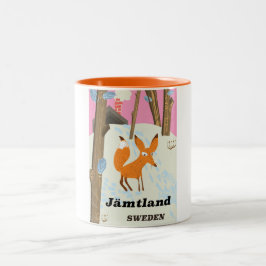 Jämtland Zweden vintage reisposter Tweekleurige Koffiemok