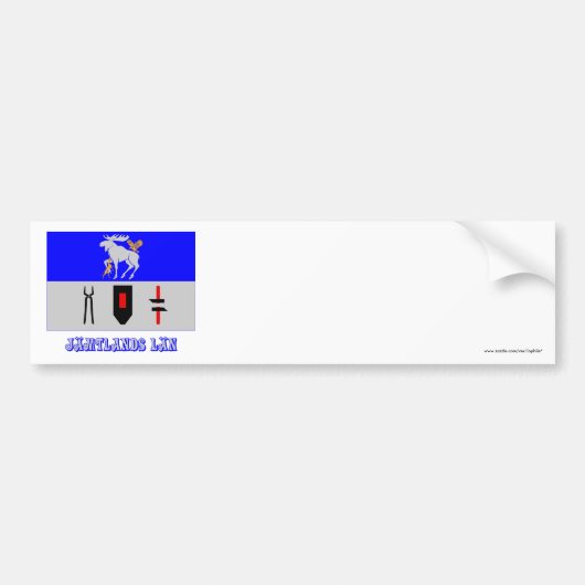 Jämtlands län flag with name bumpersticker (Voorkant)