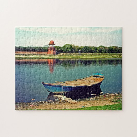 Jamuna rivier Yamuna Agra India. Legpuzzel (Horizontaal)