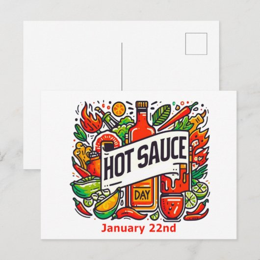 Jan 22nd - Hete Saus Dag Briefkaart (Voorkant / Achterkant)