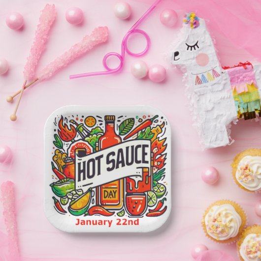 Jan 22nd - Hete Saus Dag Papieren Bordje (Feest)