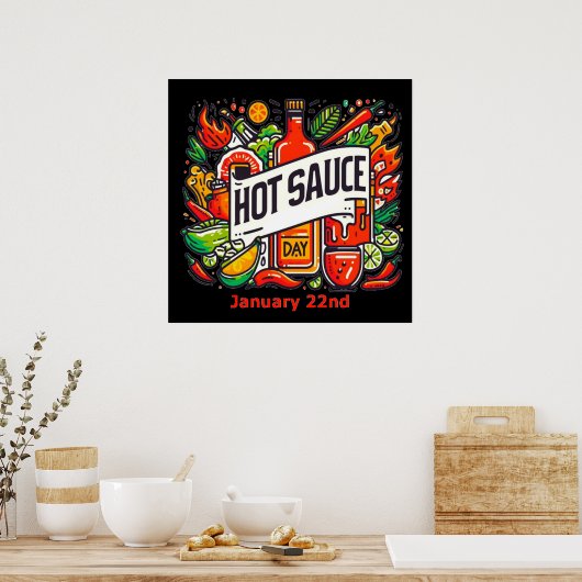 Jan 22nd - Hete Saus Dag Poster (Keuken)