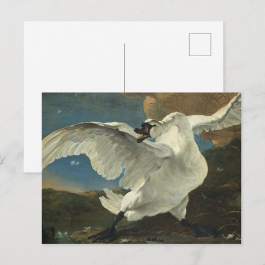 Jan Asselyn - De bedreigde Zwan Feestdagenkaart (Voorkant / Achterkant)