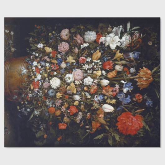 Jan Brueghel de Elder Flowers in een Woodenvaartui Cadeaupapier (Vlak)
