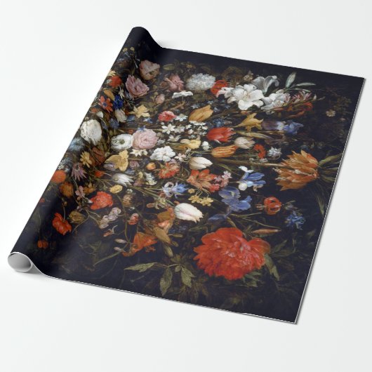 Jan Brueghel de Elder Flowers in een Woodenvaartui Cadeaupapier (Uitgerold)