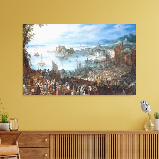 Jan Brueghel De Grote Vismarkt Canvas Afdruk (Insitu (Woonkamer))