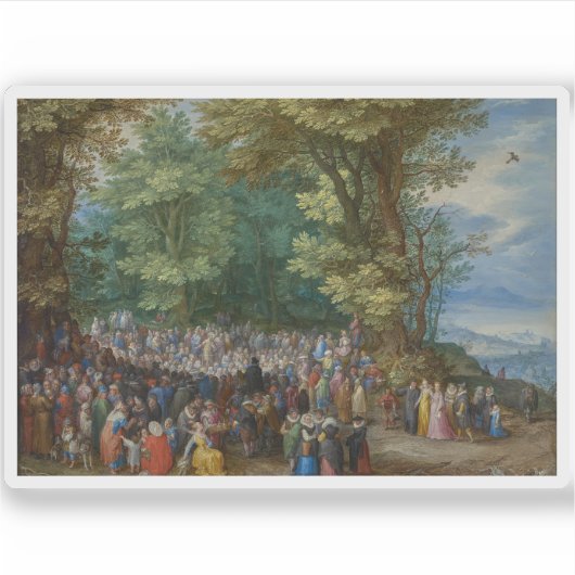 Jan Brueghel de Ouder - De Zalm op de berg Sticker (Voorkant)