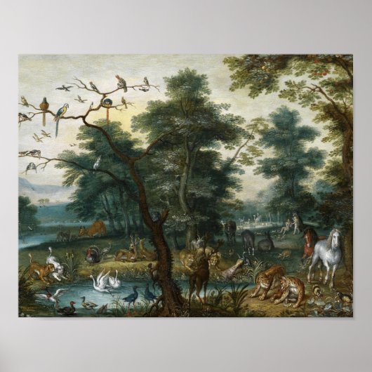 Jan Brueghel the Younger - Paradise Landscape Poster (Voorkant)