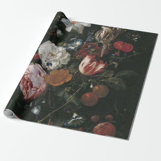 Jan Davidsz de heem - bloemen in een glazen vaas Cadeaupapier (Uitgerold)