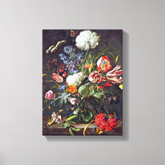 Jan Davidsz de Heem - bloemenvaas Canvas Afdruk (Voorkant)