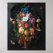 Jan Davidsz de Heem, Festoon van Fruit en Bloemen Poster (Voorkant)