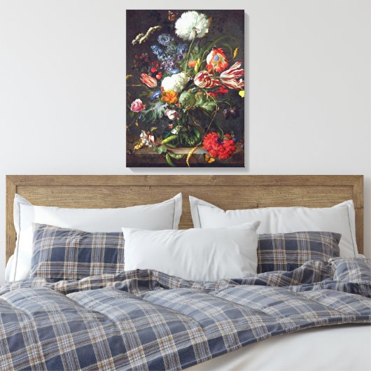 Jan Davidsz de Heem "Flower Vase" Canvas Afdruk (Insitu (Slaapkamer))