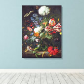 Jan Davidsz de Heem "Flower Vase" Canvas Afdruk (Insitu (Houten vloer))