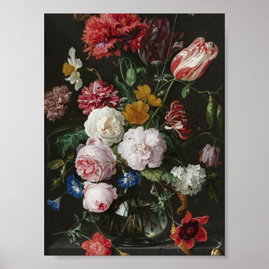 Jan Davidsz. De Heem - Still Life With Flowers Poster (Voorkant)