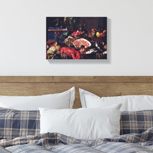 Jan Davidsz de Heem - Stilleven met kreeft Canvas Afdruk (Insitu (Slaapkamer))