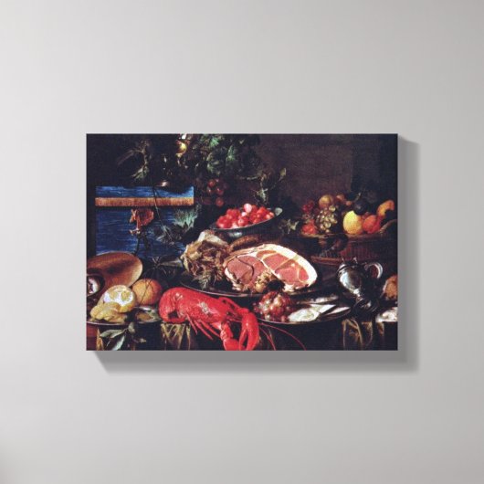 Jan Davidsz de Heem - Stilleven met kreeft Canvas Afdruk (Voorkant)