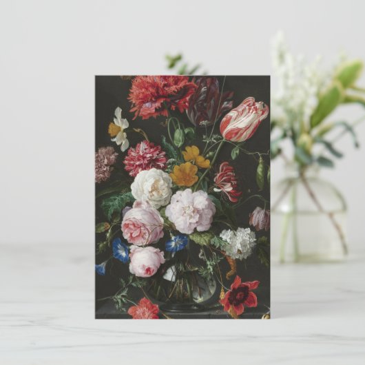 Jan Davidsz. De Heem - stilstaand leven met bloeme Bedankkaart (Staand voorkant)