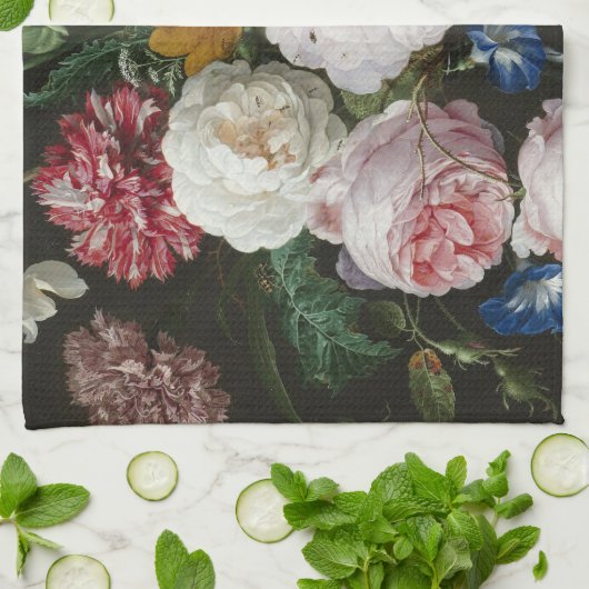 Jan Davidsz. De Heem - stilstaand leven met bloeme Theedoek (Gevouwen)