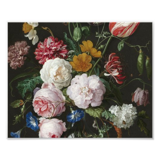Jan Davidsz De Heem - stilstaand leven met bloemen Foto Afdruk (Voorkant)