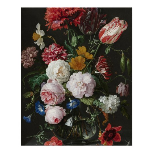 Jan Davidsz De Heem - stilstaand leven met bloemen Perfect Poster (Voorkant)