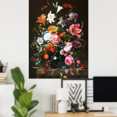 Jan Davidsz de Heem, Vaas met Bloemen, 1670 Poster (Thuiskantoor)
