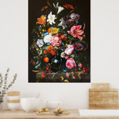 Jan Davidsz de Heem, Vaas met Bloemen, 1670 Poster (Keuken)