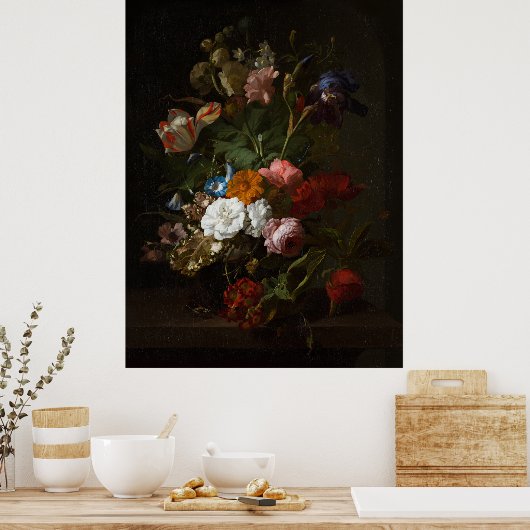 Jan Davidsz de Heem, Vaas met bloemen, 1700 Poster (Keuken)